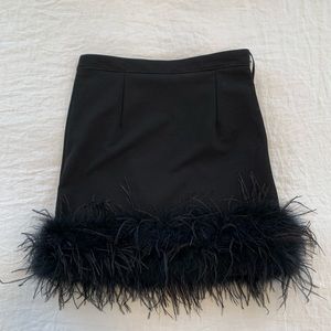 Misguided Feather lined black skirt
